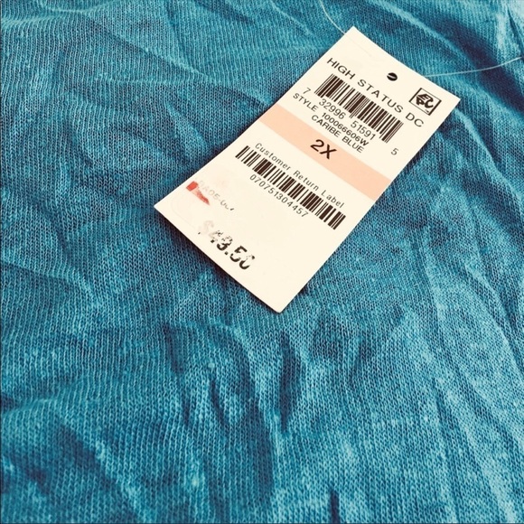 NEW $50 INC International Concepts Aqua Tank Top Sleeveless V-Neck Plus 2X - Picture 4 of 6